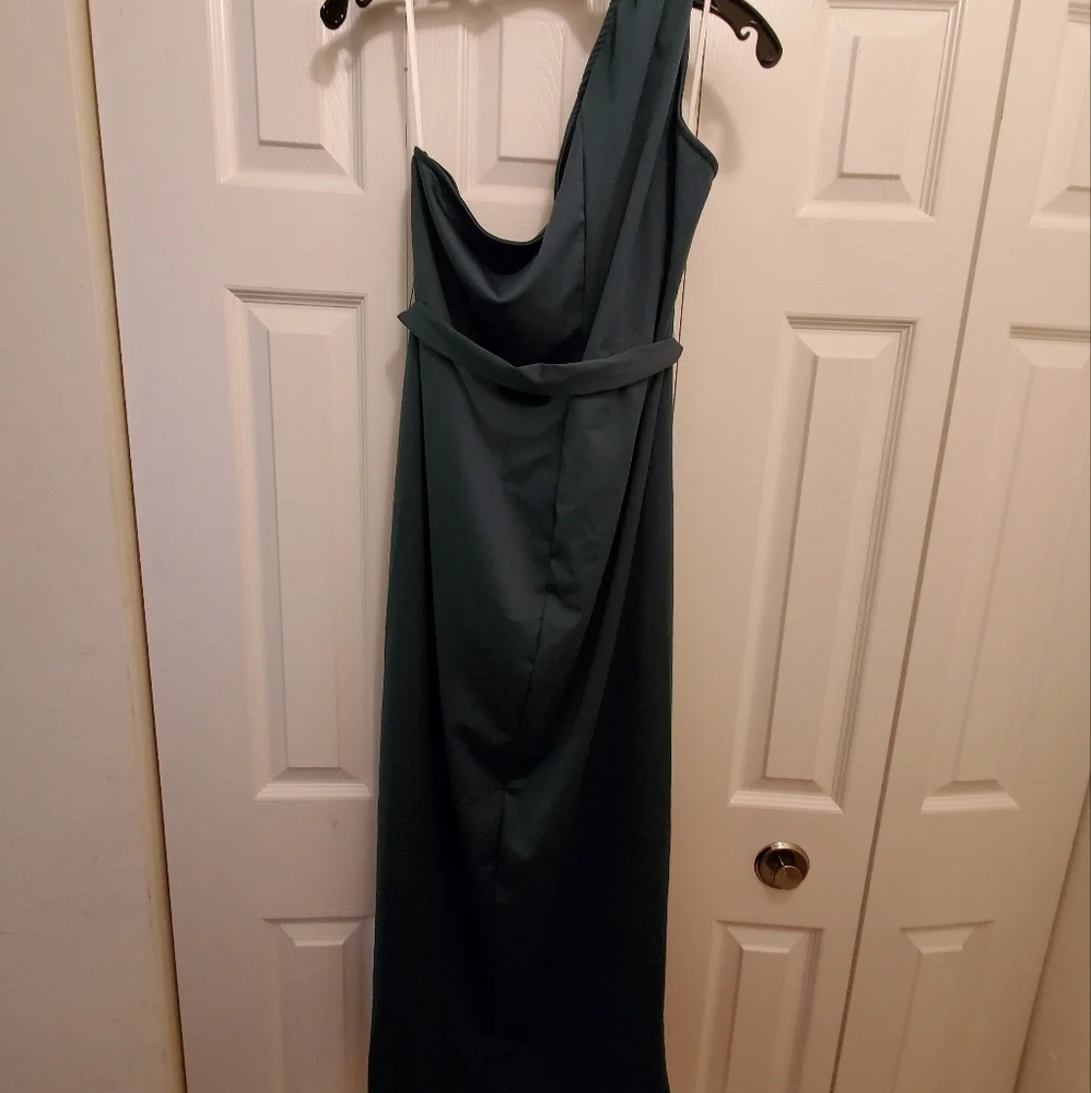 Green One Shoulder Party Dress NWOT - Picture 2 of 6
